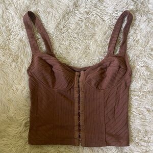 Free People Brown Corset Top